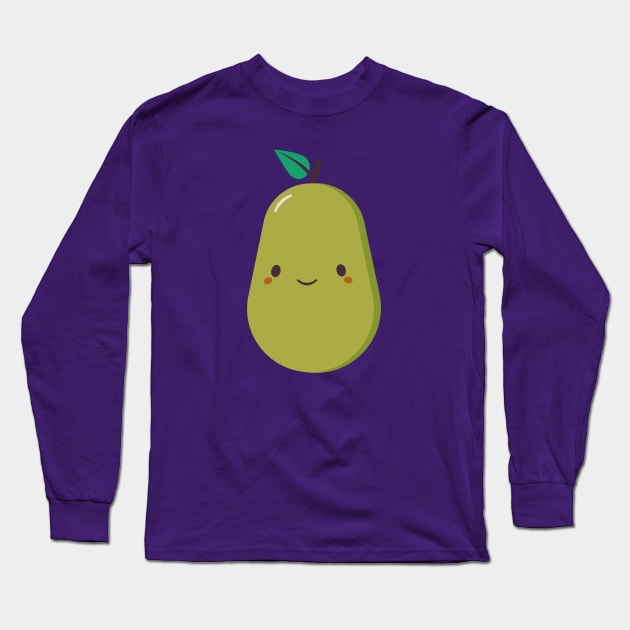 Green Pear Is Cute and Kawaii Long Sleeve T-Shirt by happinessinatee